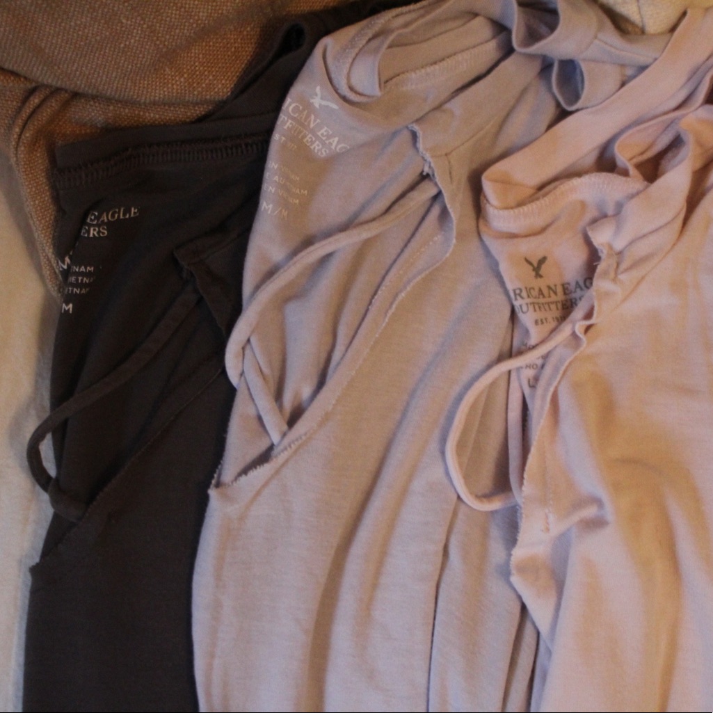 American Eagle Grey, Light Blue & Pink Soft And Sexy Tees